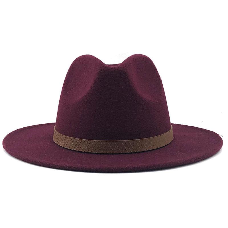 Large bord automne Trilby casquettes femme mâle haut tendance chapeau Jazz casquette hiver Panama chapeau Vintage Fedoras hommes Mafia chapeau feutre 56-60CM