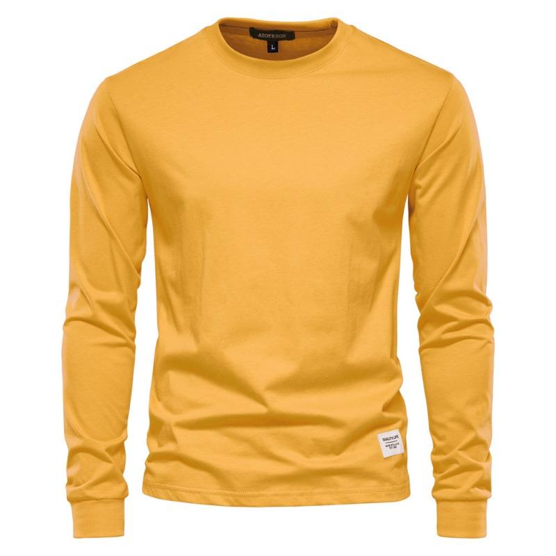 Men’s Euro Fit Solid Long Sleeve Cotton T-Shirt
