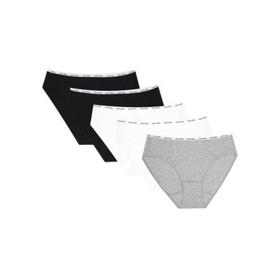 (W) Cotton 5-pack Bikini Bottom White Black