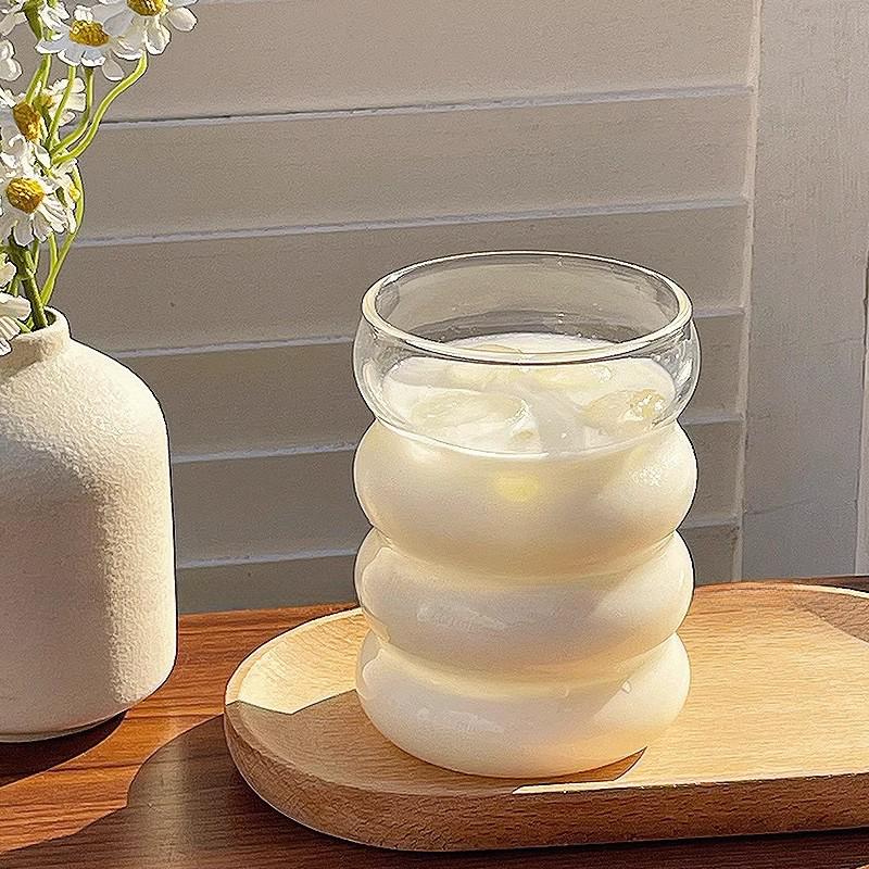 High-Temperature Resistant Thick Borosilicate Glass Caterpillar Cup with Spiral Design for Home Use