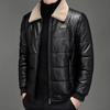 Abbigliamento Invernale, Cappotto di Cotone da Uomo, Cappotto di Cotone con Risvolto Ispessito in Pelle per Ragazzi, Cappotto Slim da Uomo Caldo e Impermeabile in Stile Coreano