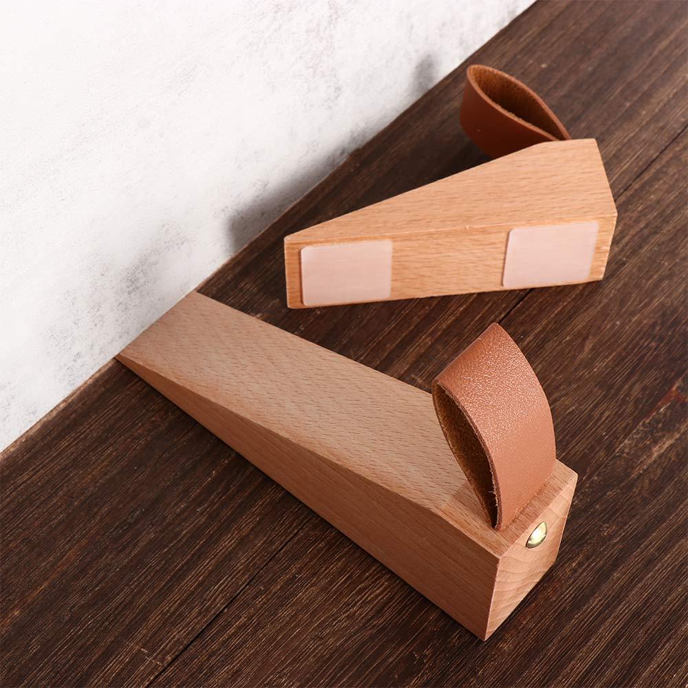 Solid Wood Anti-collision Nail-free For Store Dorm Gate Decor Triangular Wedges Wall Protector Door Stopper Non-Slip Stoper