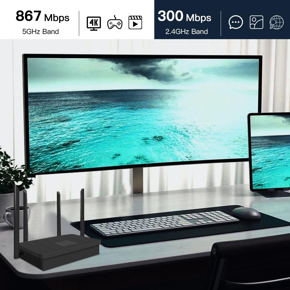 AC1200M Black European - standard Wireless Router - High - speed, Dual - band 5G, Powerful Penetration, Gigabit Ports