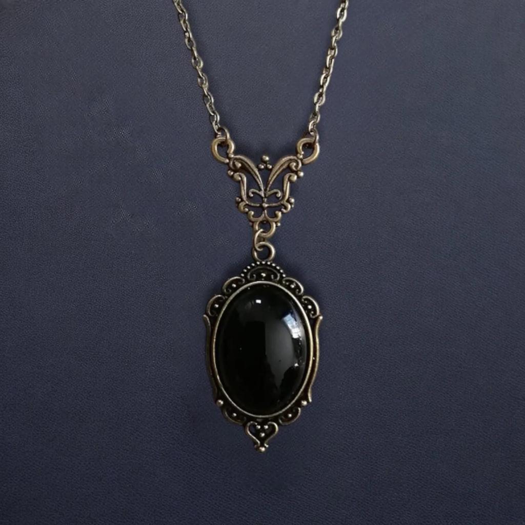Victoria Bronze Necklace with Red Stone Pendant