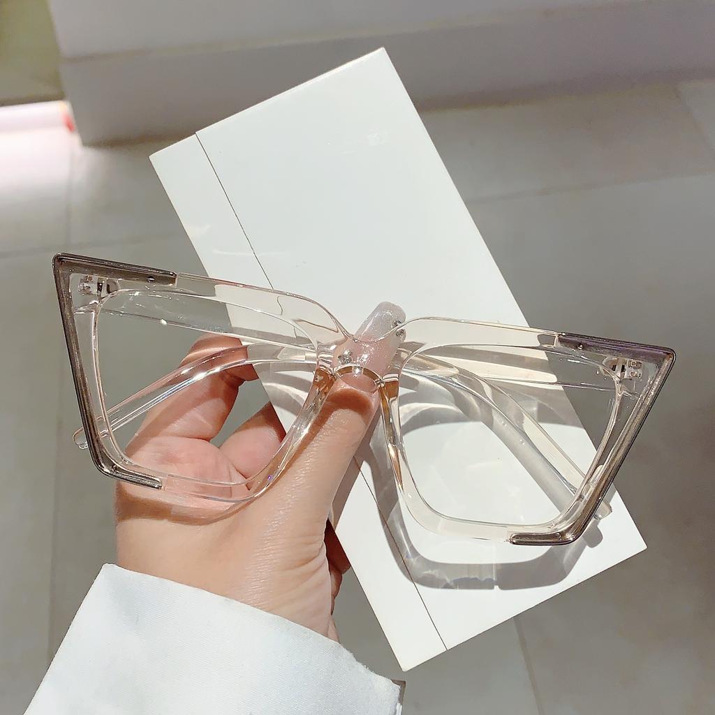 Oversized Vintage Glasses Women Fashion Cat Eye Blue Light Blocking  Eyewear Chic Candy Color Non-prescription Eyeglasses