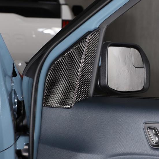 Carbon Fiber Front Door A-Pillar Cover Trim For Ford Maverick -23