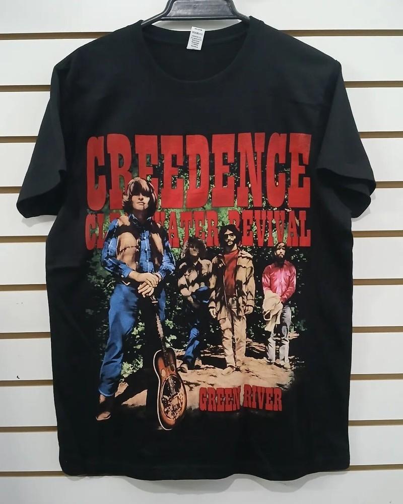 Creedence Clearwater Revival Green River band black T shirt vtg Unisex T-Shirt S