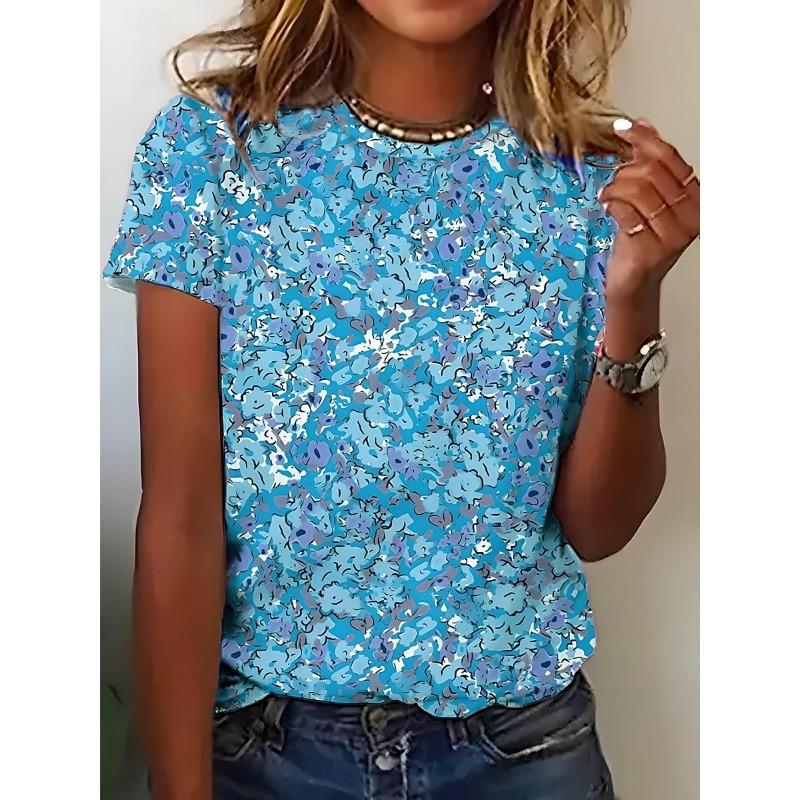 Casual T-shirt round neck short sleeved T-shirt XS
