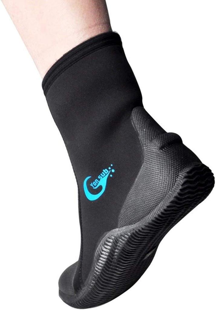 MORGEN SKY Diving Boots, 5mm, Neoprene, for Reef, Mountain Stream, and Fishing, YZ001 (Black, Size 12)