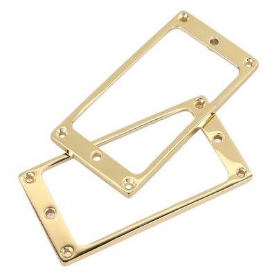 2PCS Electric Guitar Pickup Frame Zinc Alloy Flat Humbucker Pickup Mounting Ring Cover 4x4mm Gold