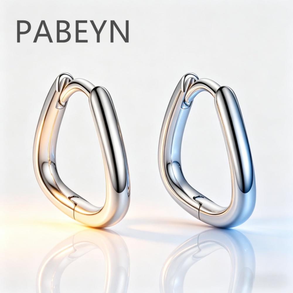 925 Sterling Silver Fashionable Versatile Personality Plain Circle Simple Temperament Curved Ear Buckle Birthday Party Gift