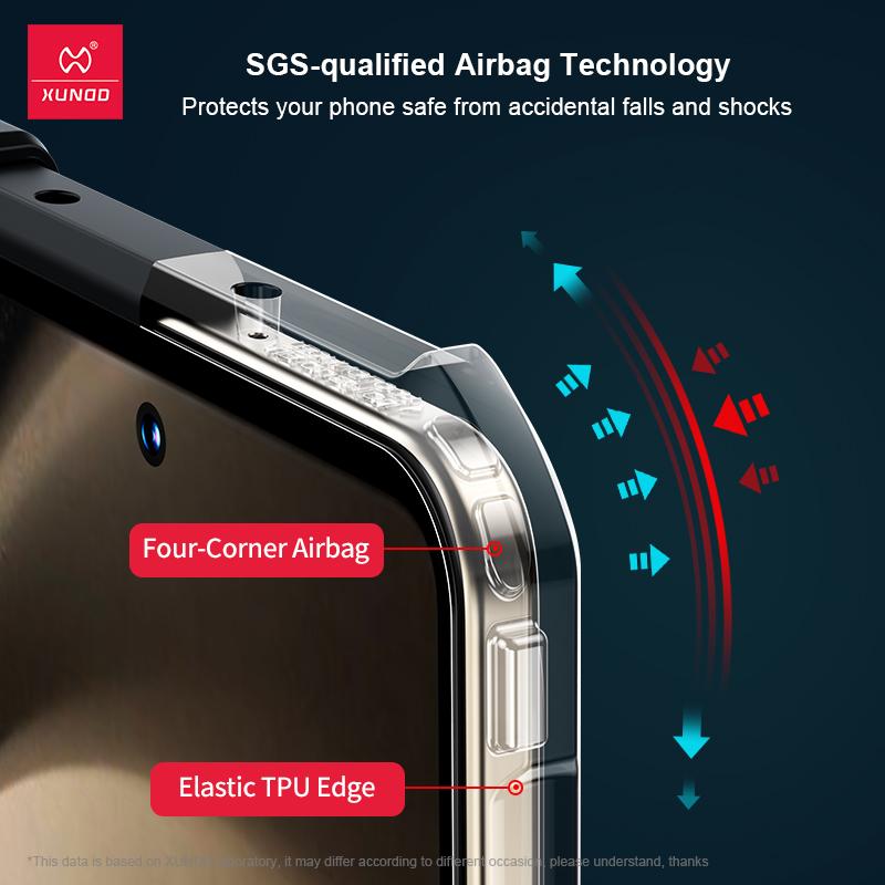 Xundd Foldable Case For Samsung Galaxy Z Fold 3 4 5 6 Fold 7 Airbag Shockproof Shell Glass&PC&TPU Protection Cover