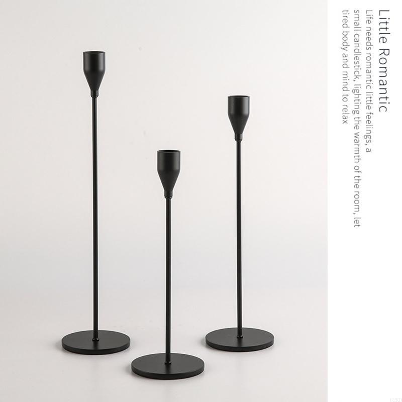 62KD Luxury Metal Holders Set of 3 Pillar Table Centerpiece Holder for Wedding Party Home Office Decoration