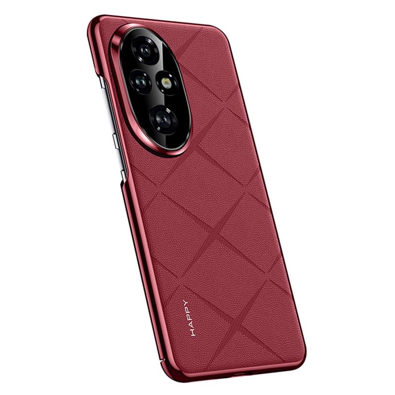 

For Honor 200 Pro 5G Case PU Leather+PC Slim Phone Cover Wine Red