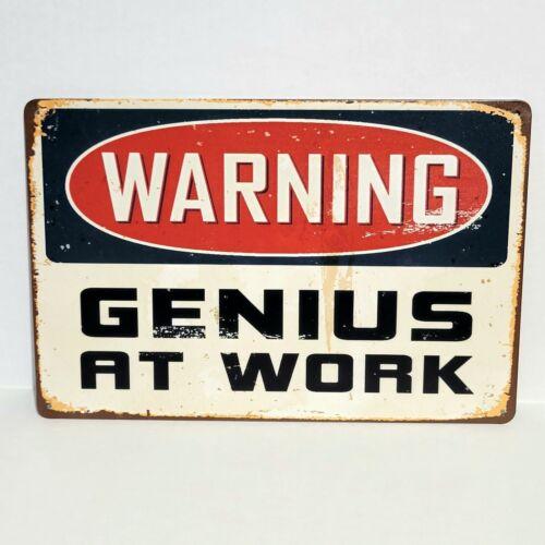 

Warning At Work Funny Rustic Vintage Metal Tin Signs Man Cave GarageAluminum 20x30cm（7.8x11.8inch）