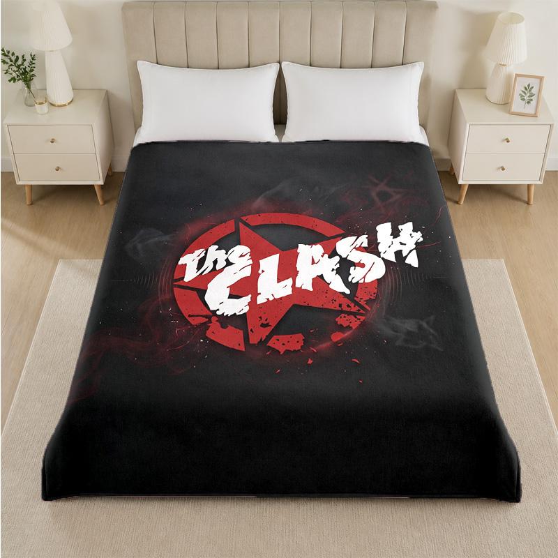 The Clash Print Flannel Blanket Cozy Lightweight Plush Throw Blanket For Bed Sofa Household Use
