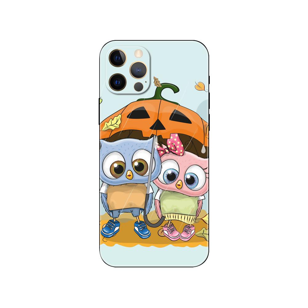Lovely Animal Owl phone case for iphone 5 5s se 6 6s 7 8 plus x 10 XR XS 11 12 13 mini pro MAX black tpu back cover