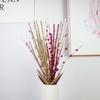 60cm 6 Prong Artificial Glitter Berry Stem with 2 Leaves Xmas Glitter Pick for Home Decor Table Centerpieces