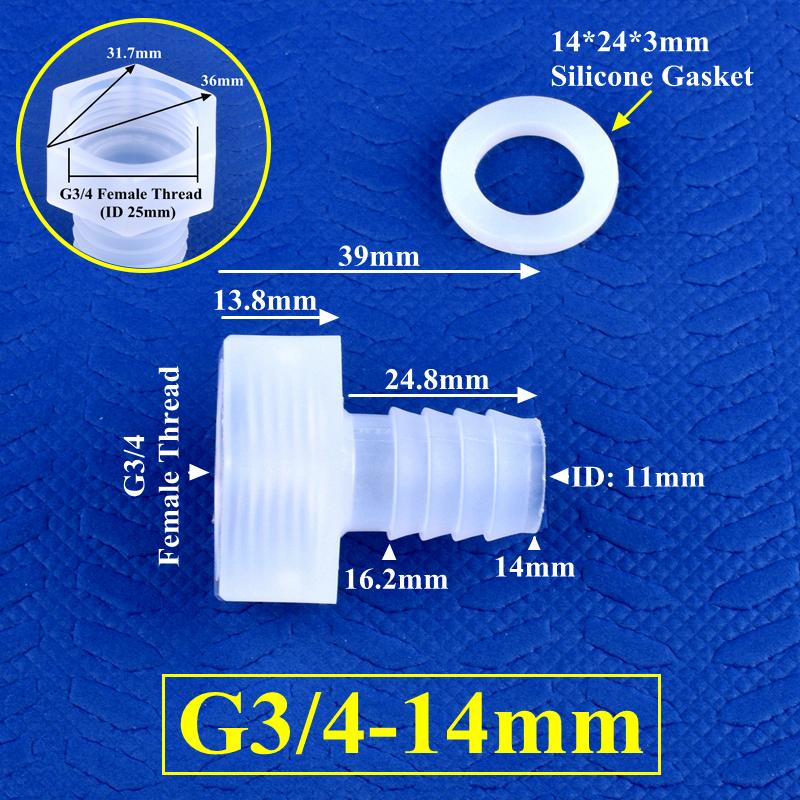 PP Direct Connector G1/2" 3/4" Female Thread To 4~25mm Barb Joint Micro Irrigation Garden Water Pagoda Hose Joint Aquarium Tank Fittings