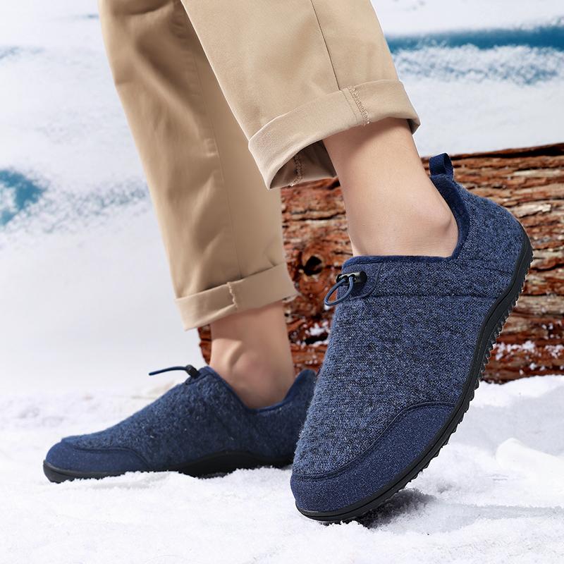 Winter Men Slippers Cotton Plus Fur Shoes Women Snow Outdoor Warm Fur Sneakers Non-slip Warm Furry  Footwear Thick Platform Winter Slides