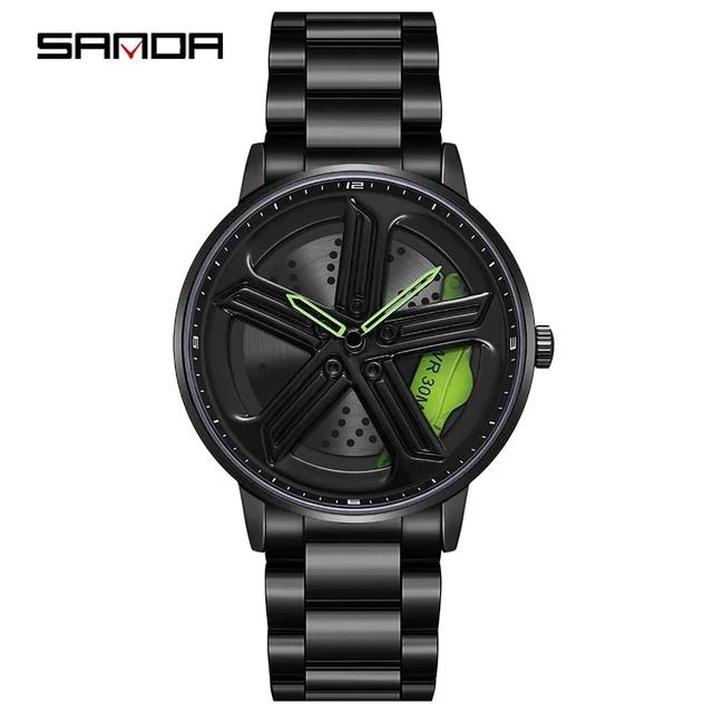 China Factory Mens Quartz Watch Sanda 1106 Original Stainless Steel Band Water Resist Chronograph Luminous Casual Watches