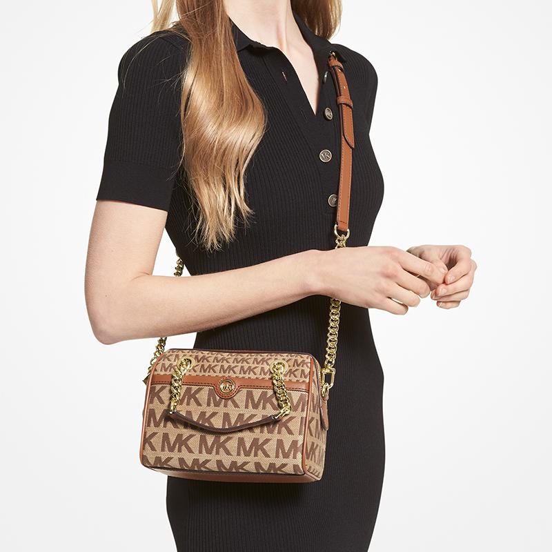 New MICHAEL KORS Artificial Leather Handbag Shoulder Bag Crossbody Bag Women's Apricot Cream/Brown 32T2G6BC0I-015