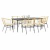 VidaXL Ensemble à manger jardin coussins 7pcs marron poly rotin verre 3334511