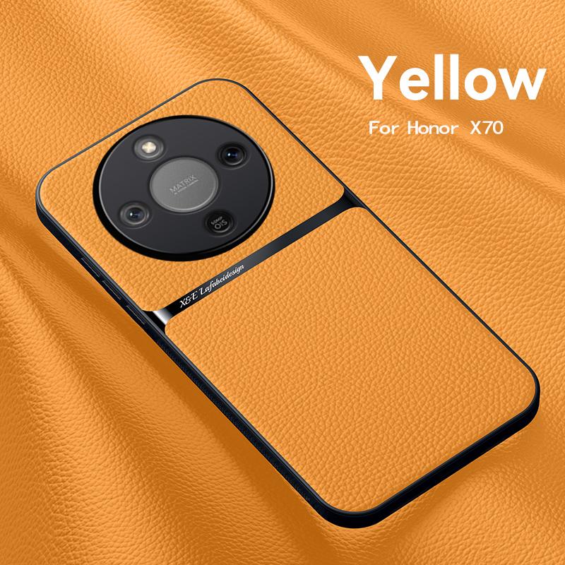 

Высококачественный Роскошный Магнитный Автомобильный Держатель Кожаный Чехол Для Honor X70 Силиконовая Защитная Устойчивая к Царапинам Задняя Крышка For Honor X70