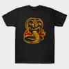 Herren Schwarzes Print-T-Shirt Cobra Kai Vintage No-Cut Transferpapier Druck Baumwoll-T-Shirt