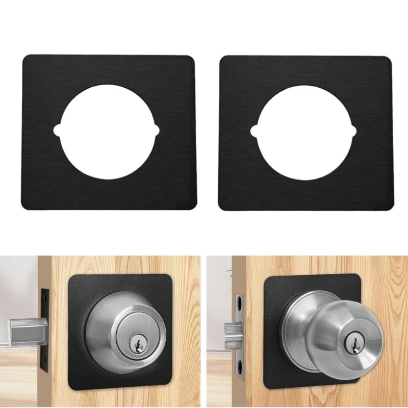 2Pcs Door Reinforcement Plate Door Handle Cover Door Knob Plates Stainless Steel Door Lock Repair Plate Easy to Install