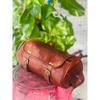 Real Goat Leather Tool Bag Motorcycle Saddle Vintage Genuine
