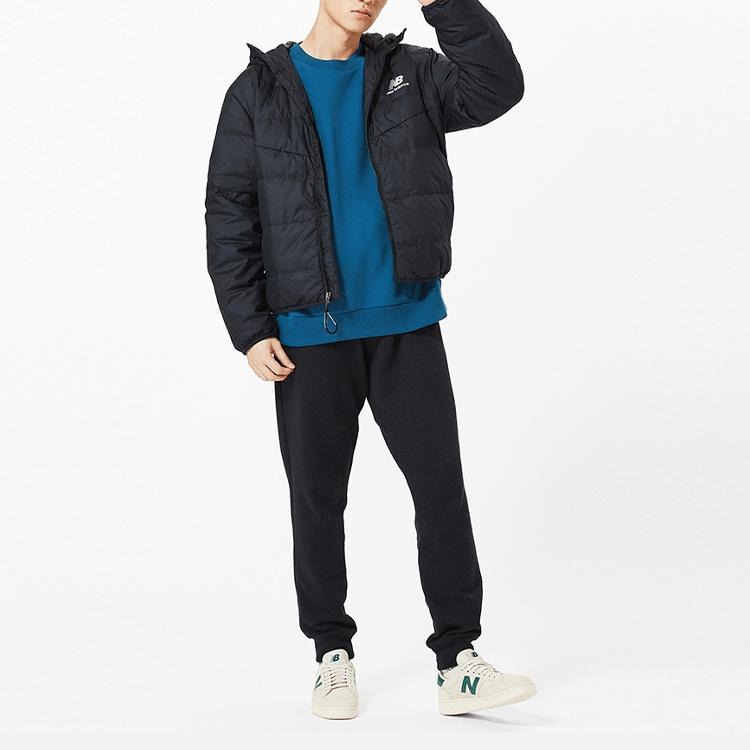 New Balance Logo Casual Down Jacket Asia Sizing 'Black' Men's AMJ13338-BK