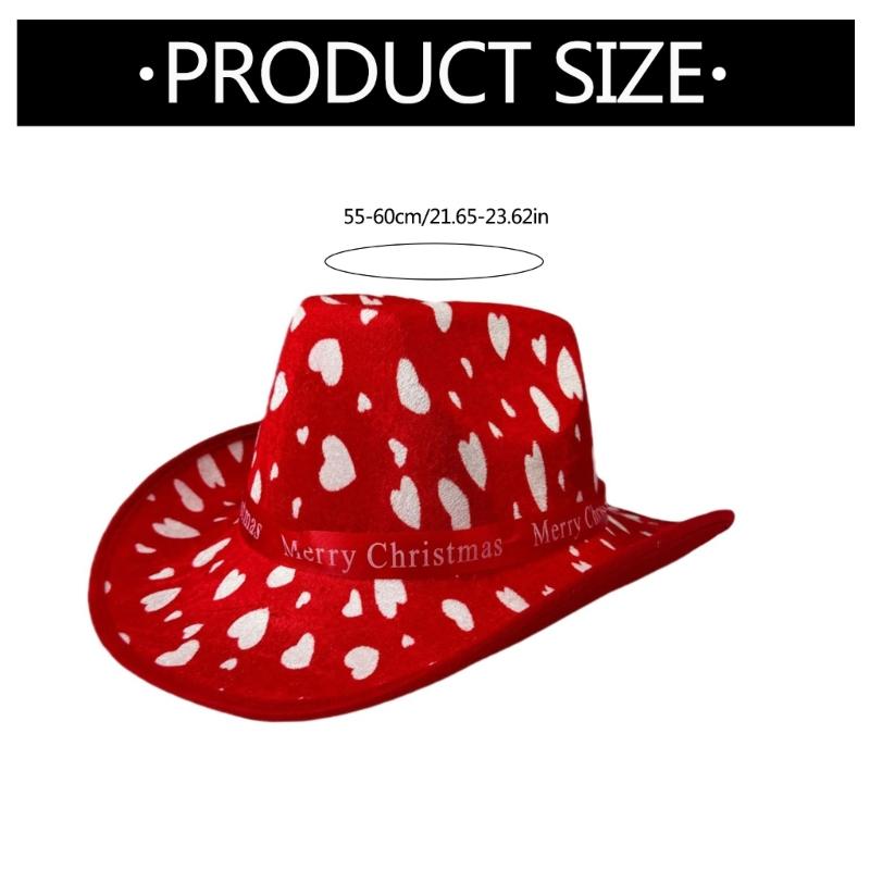 Christmas Top Hat for Women Men Holiday Celebration Cowgirl Hat Unisex Party Hat Festival Caps Party Props Costume Hat