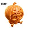 Layered Printing Pumpkin Decor Skull Ornament, Hollow Ghost Face Design, 3D Printed Textured Figure Detailed Halloween Figurine, for