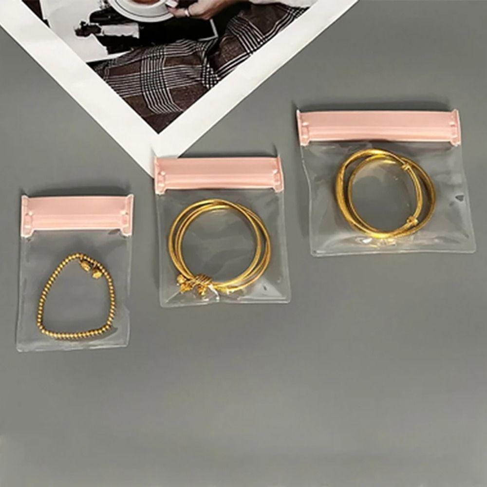 5Pcs Self Sealing Jewelry Zip Lock Bags Frosted Earring Ring Necklace Organizer Jewelry Pouch