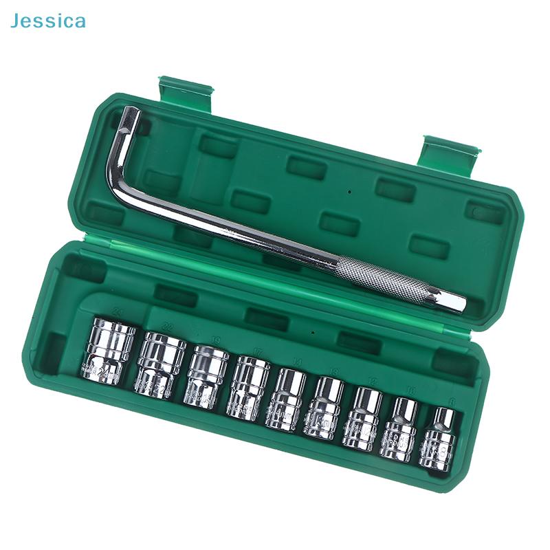 10Pcs Socket Wrench Set - L-Type Handle Socket Set with Storage Case for Car Repair & Maintenance