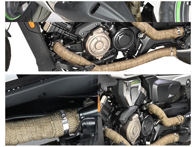 Motorcycle Exhaust Heat Insulation Tape - Fireproof, Anti-Scald, High-Temperature Resistant Cotton Cloth