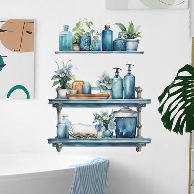 Fun-f58 Regalvase Badezimmer Badezimmer Wandverschönerung Dekorative Wandaufkleber