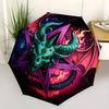 Dragon Pentagram Neon Art PrintUmbrella, Portable 3-Fold Umbrella for Men & Women,Christmas Gift ES335