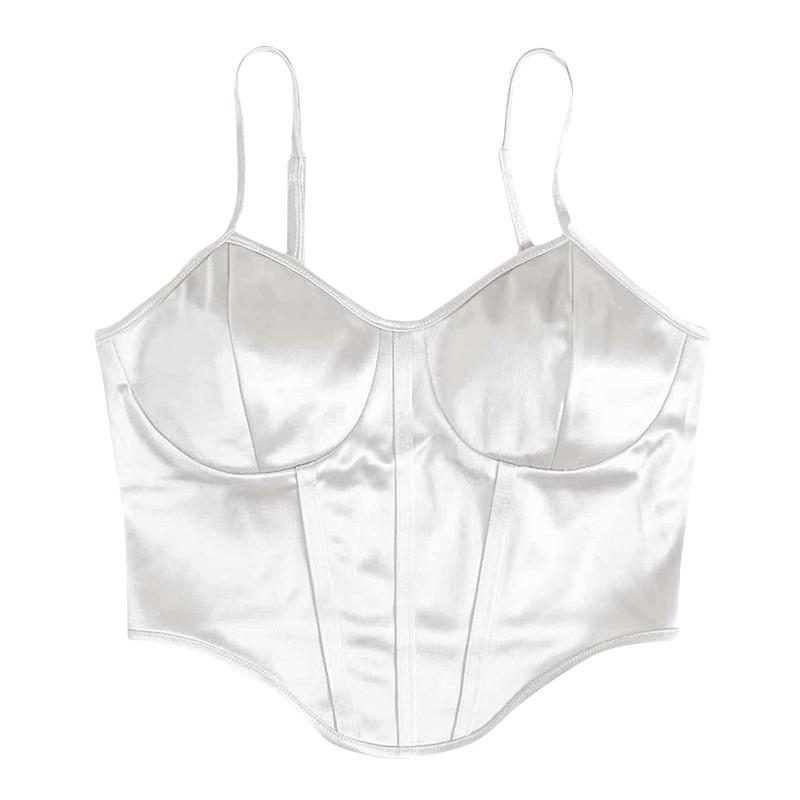 

Женская модная однотонная майка с подтяжками и облегающий сексуальный топ L белый