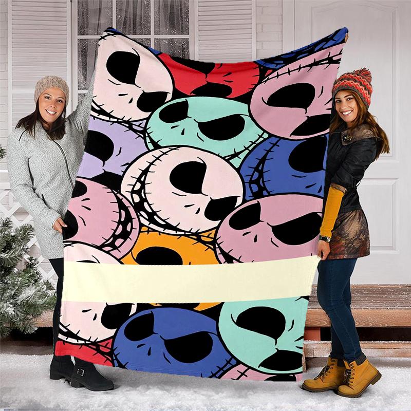 The Nightmare Before Christmas Theme Printed Blanket - Perfect for Couch, Bed, Travel & Outdoor Use | Machine Washable, Cozy & Durable.