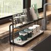 Stainless Steel 2-Tier Bottle Drying Rack with Drain Tray - Space Saving Kitchen Cup Storage Rack for Mugs, Jugs and Accessories