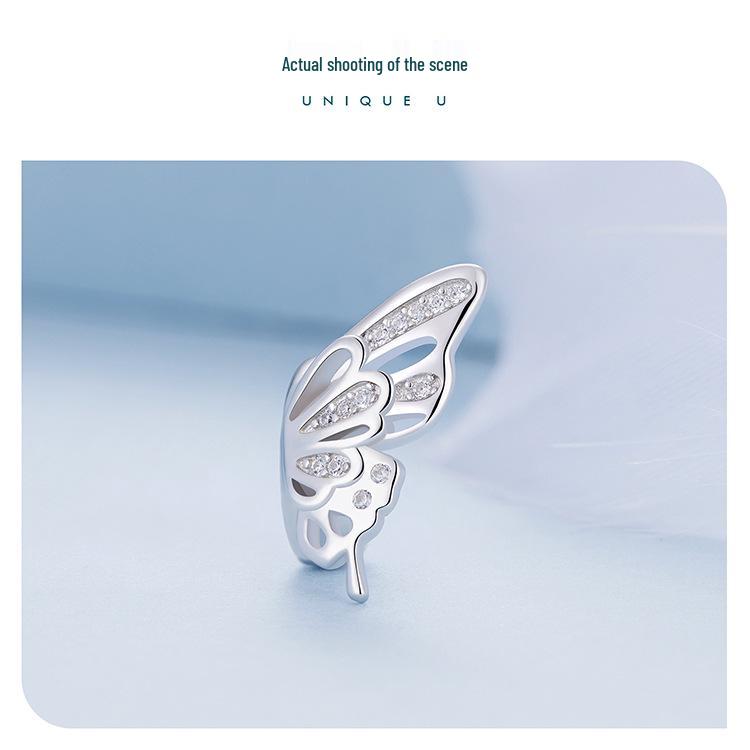 Butterfly Silicone Spacer Beads S925 Sterling Silver DIY Jewelry BSC823