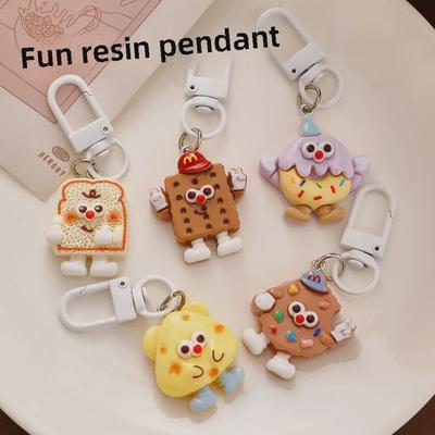 Cartoon Bread Keychain: Cute DIY Resin Bag Charm and Fun Gift for Students