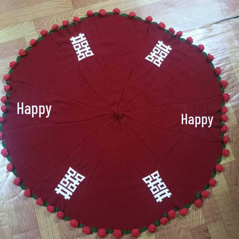 Handmade Rose and Lily Crochet Flower Blanket - Acrylic Yarn
