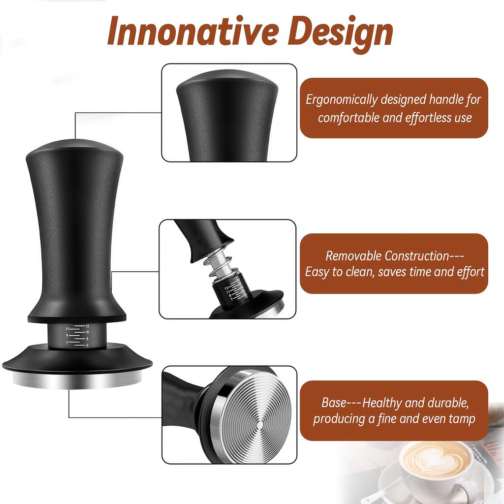Leeseph Espresso Tamper and Stainless Steel Espresso Puck Screen Set, Espresso Coffee Tamper with Dual Calibrated Spring Loaded
