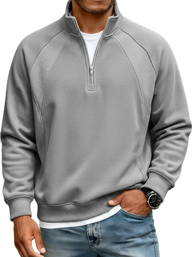 Men's Half-Zip Hoodie: Trendy Spring/Autumn/Winter 2025 Stand Collar Pullover