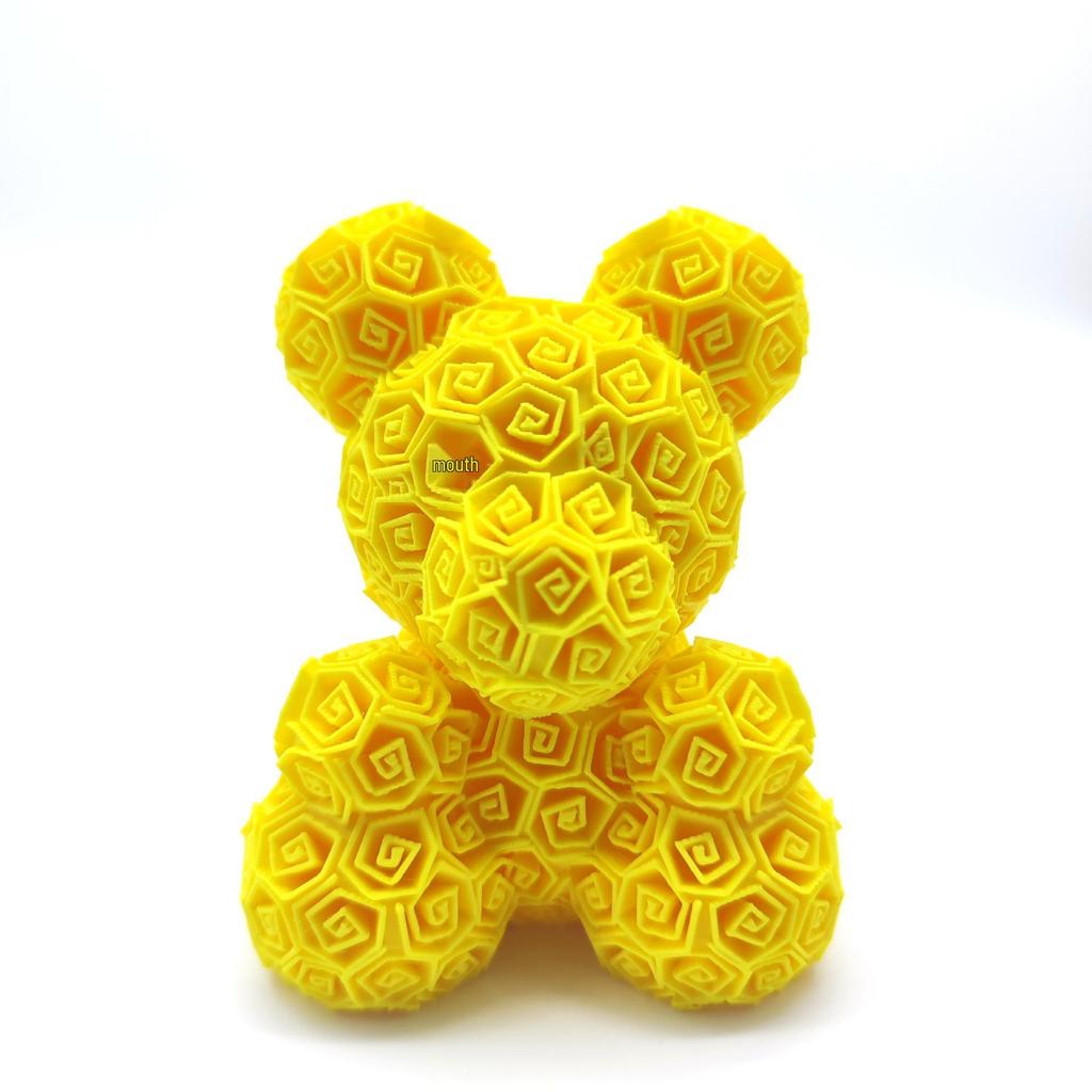3D Printed Rose Bear Desktop Ornament - Valentine's Day or Birthday Gift Souvenir
