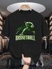 Unisex Crew Neck Tee Basketball Sport Figure Graphic Print Soft Cotton Loose Breathable Short Sleeve Summer Casual Street Tops