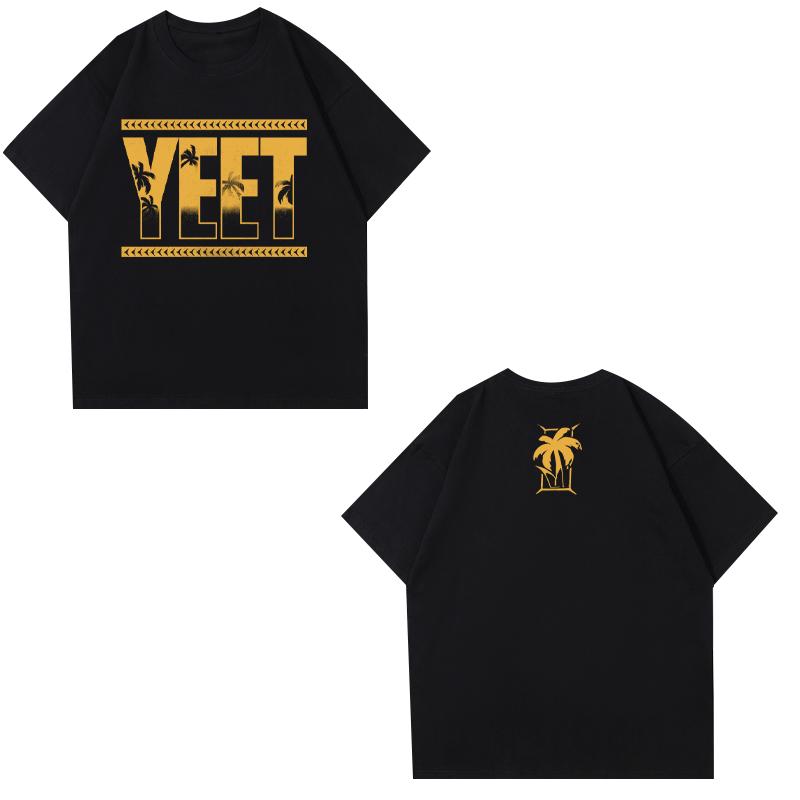 New Summer Plus Size Print Short Sleeve T-shirt for Male Lead Contestant Jey Uso Jeuso YEET Yellow Cotton Trendy T-shirt